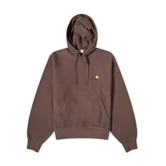 Худи Carhartt WIP American Script Logo, серо-коричневый