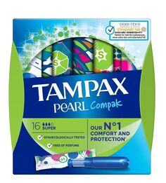 Tampax Compak Pearl Super гигиенические тампоны, 16 шт.