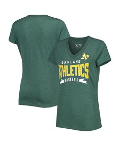 Зеленая женская футболка с v-образным вырезом Oakland Athletics Dream Team G-III 4Her by Carl Banks, зеленый