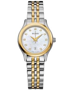 Женские швейцарские двухцветные часы-браслет из нержавеющей стали с бриллиантами Beleganza Diamond (1/20 карата, 28 мм) Balmain