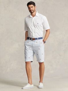 Спортивная рубашка из смесового льна с короткими рукавами Polo Ralph Lauren Big &amp; Tall, белая