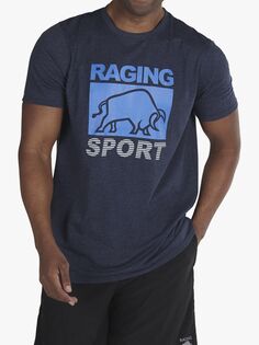 Повседневная спортивная футболка с логотипом Raging Bull, темно-синий