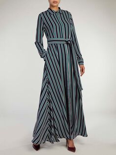 Платье макси Aab Bold Stripes, Черный/Мульти