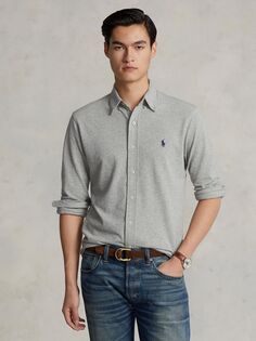 Оксфордская рубашка из полулегкой сетки Polo Ralph Lauren, Andover Heather