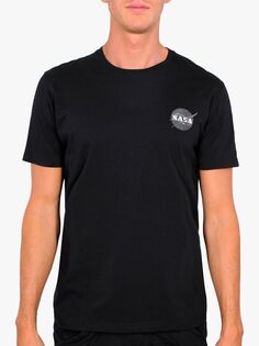 Хлопковая футболка из джерси Alpha Industries X NASA Space Shuttle, черная