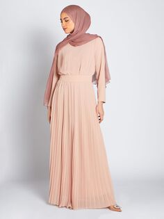 Платье макси со складками Aab, розовое