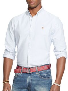 Полосатая оксфордская рубашка Polo Ralph Lauren, синий/белый