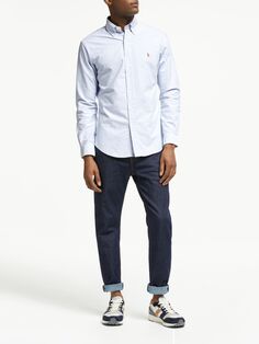 Рубашка узкого кроя в полоску Polo Ralph Lauren, синий/белый