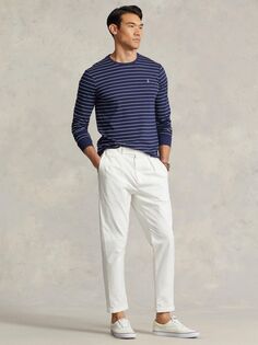 Полосатая футболка Polo Ralph Lauren, изысканный темно-синий/белый