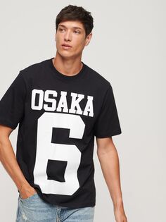 Свободная футболка с логотипом Superdry Osaka, черная