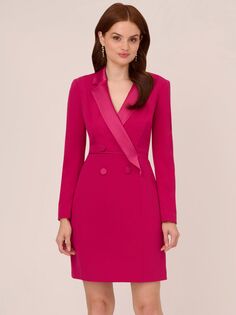 Платье-смокинг из крепа Adrianna Papell, насыщенный пурпурный