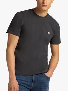 Хлопковая футболка Lee Regular Fit с логотипом, черная