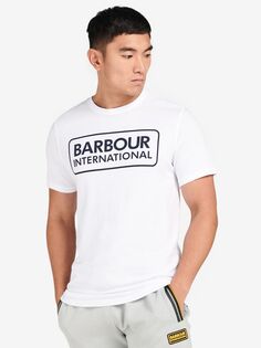 Футболка с большим логотипом Barbour International, белая