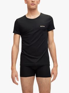HUGO BOSS Slim Fit Underwear Футболка с логотипом, черная