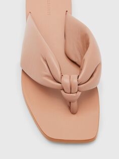 Кожаные сандалии AllSaints Loop с завязками, розовые