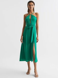 Платье с бретелями Reiss Arianna, зеленое