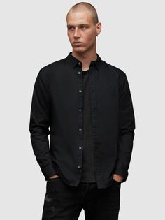 Рубашка с длинным рукавом AllSaints Hawthorne, черная