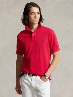 Рубашка поло Polo Ralph Lauren Custom Slim, красная