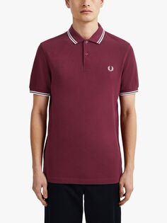 Рубашка-поло стандартного кроя Fred Perry с двойными кончиками, красная