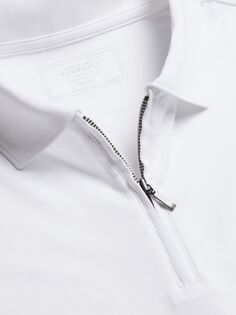 Рубашка-поло из джерси с воротником на молнии Charles Tyrwhitt, белая