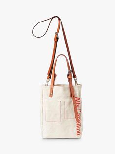 Маленькая большая сумка-тоут Ally Capellino Clementine из плотной ткани, натуральный цвет
