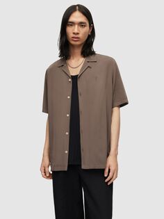 Рубашка с коротким рукавом AllSaints Venice, древесно-коричневый