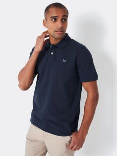 Классическая рубашка-поло из пике Crew Clothing, темно-синий