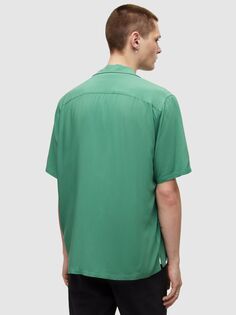 Рубашка с коротким рукавом AllSaints Venice, темно-зеленый тимьян