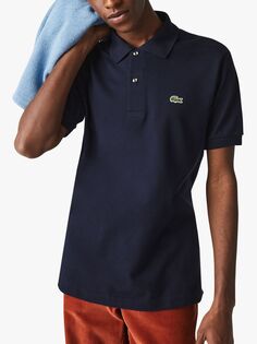 Lacoste L.12.12 Классическая рубашка-поло с короткими рукавами стандартного кроя, темно-синяя