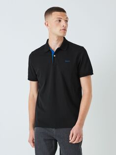 Рубашка-поло GANT Regular Contrast Pique, черная