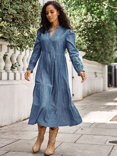 Джинсовое платье макси Aspiga Liv, средний винтажный синий