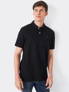 Классическая рубашка-поло из пике Crew Clothing, черная