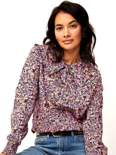 Хлопковая блузка с цветочным принтом Aspiga Kendall, цвет заката