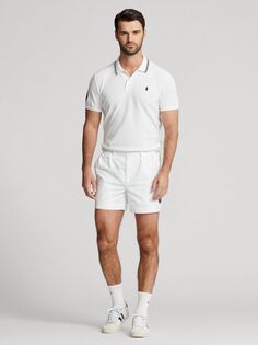 Рубашка-поло приталенного кроя в сетку Polo Ralph Lauren X Wimbledon, чисто-белый