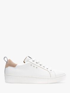 Кожаные кроссовки Allie на шнуровке с заклепками и звездами Mint Velvet, белый/натуральный