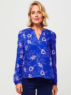Блузка с цветочным принтом Aspiga Olivia, кобальт/фиолетовый