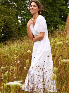 Платье миди из органического хлопка Aspiga Viola, белое
