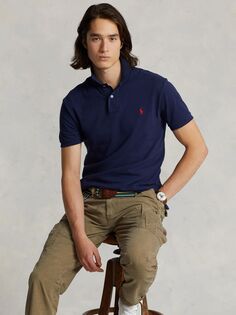 Рубашка-поло приталенного кроя в сетку Polo Ralph Lauren, темно-синий Ньюпорт