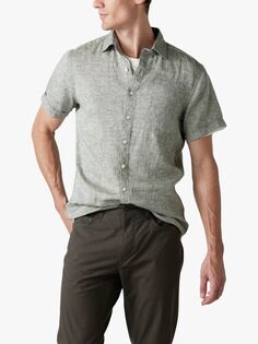 Rodd &amp; Gunn Ellerslie Спортивная льняная рубашка с короткими рукавами, Sage