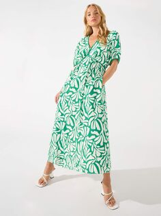 Платье макси Ro&amp;Zo с абстрактным принтом, зеленый/белый Ro&Zo