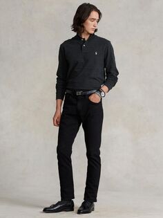 Рубашка-поло с длинными рукавами Polo Ralph Lauren, цвет Черный меланж