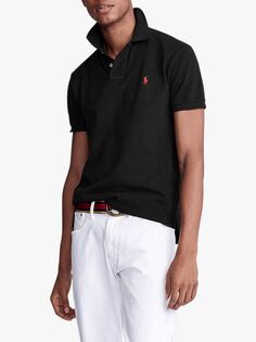 Рубашка-поло приталенного кроя с короткими рукавами Polo Ralph Lauren, черная поло