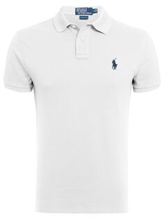 Рубашка-поло приталенного кроя с короткими рукавами Polo Ralph Lauren, белая рубашка-поло