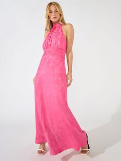 Ro&amp;Zo Camilla Жаккардовое атласное платье с вырезом-капелькой, розовое Ro&Zo