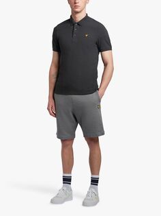 Однотонная рубашка-поло с короткими рукавами Lyle &amp; Scott, темно-серый