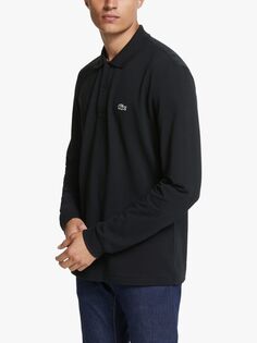 Lacoste L.13.12 Классическая рубашка-поло с длинными рукавами стандартного кроя, черная