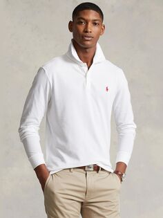 Рубашка поло узкого кроя с длинными рукавами Polo Ralph Lauren, чисто-белый