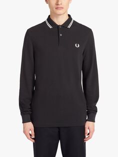 Рубашка-поло с длинными рукавами Fred Perry, черная