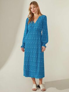 Платье Ro&amp;Zo с V-образным вырезом, синее Ro&Zo