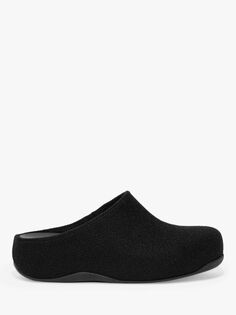 Тапочки FitFlop Shuv Cushy из фетра, черные